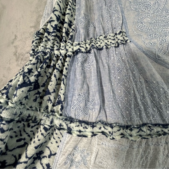 Free People Oh My Maxi Dress Womens Large Sheer Boho Hippi Kimono Duster Buttons - Picture 13 of 16